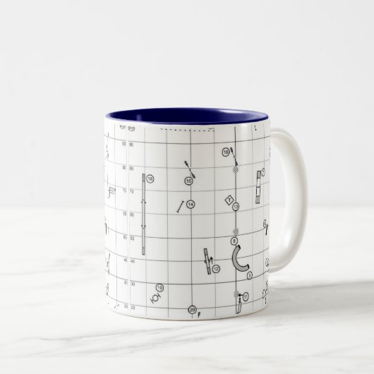 Agility Themed Course Map Mug Tweekleurige Koffiemok (Voorkant rechts)