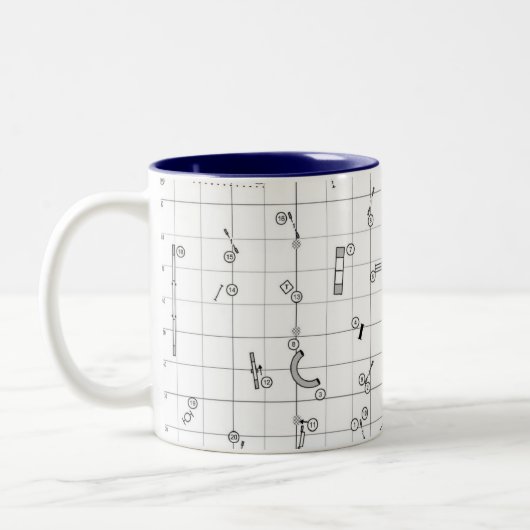 Agility Themed Course Map Mug Tweekleurige Koffiemok (Links)