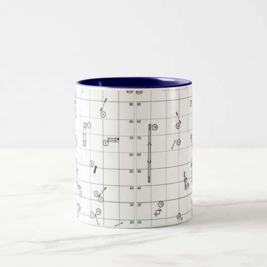 Agility Themed Course Map Mug Tweekleurige Koffiemok (Center)