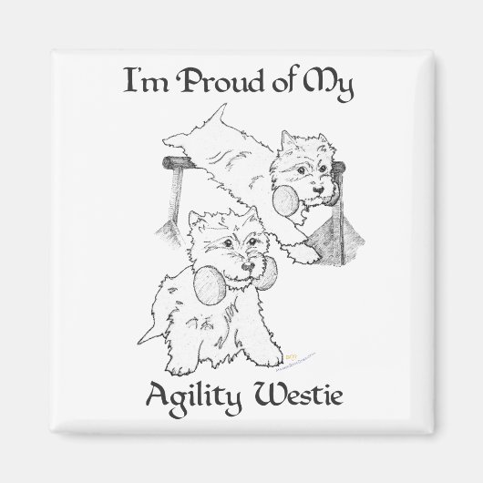 Agility Westie Magneet (Voorkant)