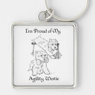 Agility Westie Sleutelhanger