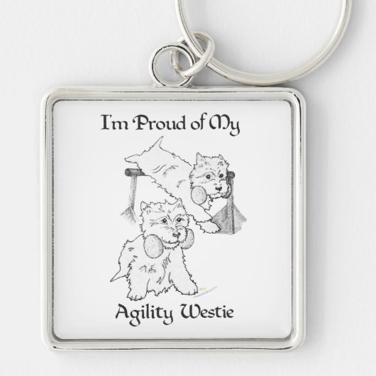 Agility Westie Sleutelhanger (Voorkant)