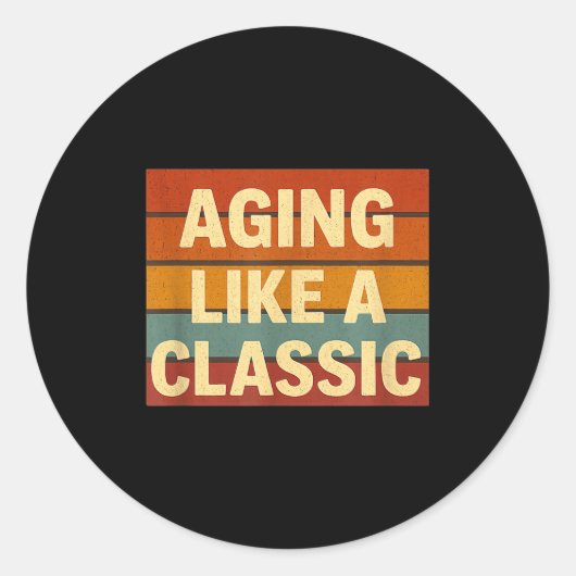 Aging Like Clic Funny Retro Sarcastic Birthday Ronde Sticker (Voorkant)