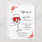 Aging Like Fine Wine Birthday Party Kaart (Voorkant)