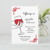 Aging Like Fine Wine Birthday Party Kaart (Staand voorkant)