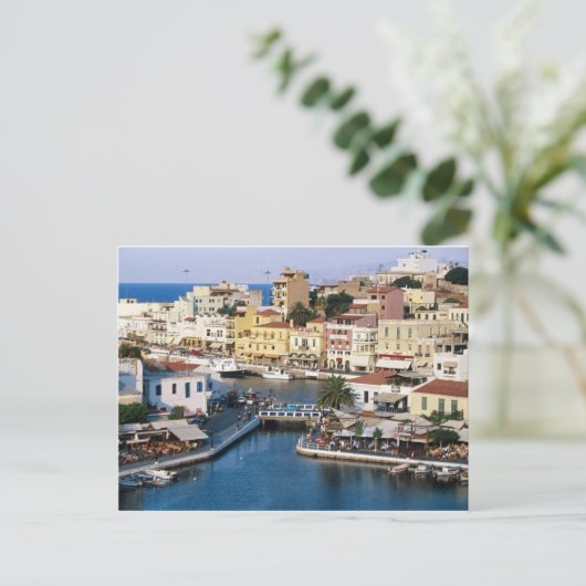 Agios Nikolaos Crete, Griekenland Briefkaart (Staand voorkant)