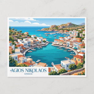 Agios Nikolaos Meer en Haven Griekenland Briefkaart