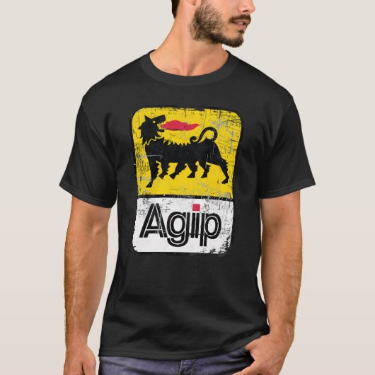 Agip smeermiddelen Logo 1968, 1998 noodversie T-shirt (Voorkant)