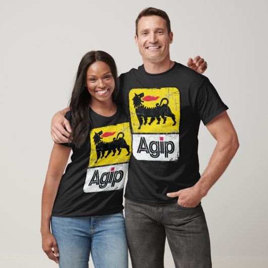 AGIP Smeermiddelen Logo 1968 - 1998 Verdrukte vers T-shirt (Unisex)