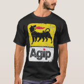 AGIP Smeermiddelen Logo 1968 - 1998 Verdrukte vers T-shirt (Voorkant)