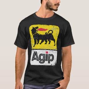 AGIP Smeermiddelen Logo 1968 - 1998 Verdrukte vers T-shirt