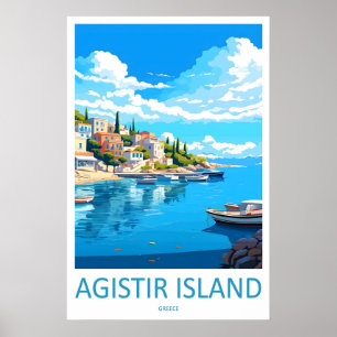 Agistri-eiland Vintage Reisposter Ski Nationaal Poster