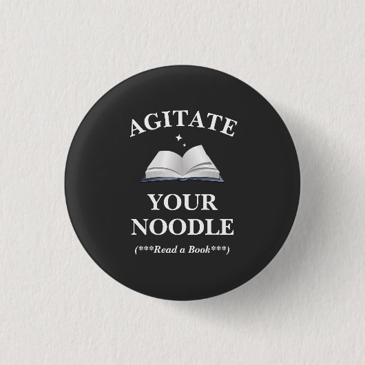 Agitate Your Noodle Read Ronde Button 3,2 Cm (Voorkant)