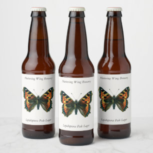 Aglais urticae - De kleine tortoiseshel vlinder Bier Etiket