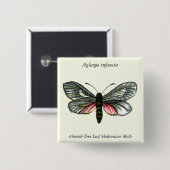 Aglaope infausta - Almond-Tree Leaf Skeletonizer Vierkante Button 5,1 Cm (Voorkant /achterkant)
