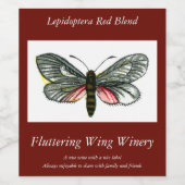 Aglaope infausta - Almond-Tree Leaf Skeletonizer Wijn Etiket (Enkel label)