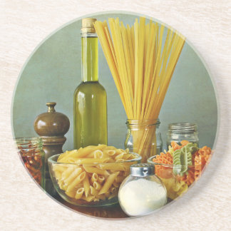 aglio, olio e peperoncino (knoflook, olie en Spaan Zandsteen Onderzetter