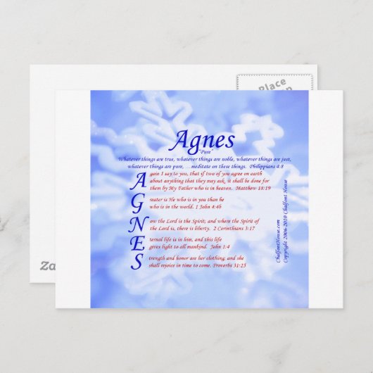Agnes Acrostic Briefkaart (Voorkant / Achterkant)
