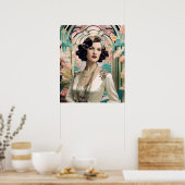 Agnes Een Art Deco Vrouw Poster (Keuken)