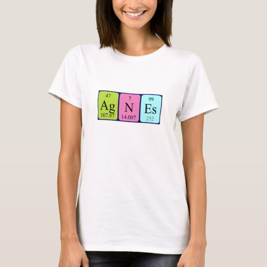 Agnes periodiek lijstnaam shirt (Voorkant)
