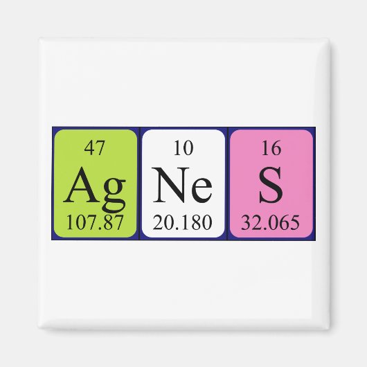 Agnes periodieke lijstnaam magnet (Voorkant)