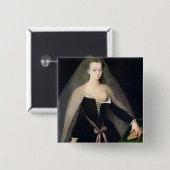 Agnes Sorel Vierkante Button 5,1 Cm (Voorkant /achterkant)