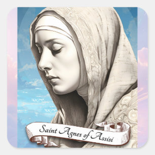 Agnes van Assisi Zuster van St Clare Vierkante Sticker