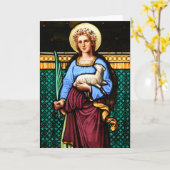 Agnes van Rome, met lamsvlees en palmblad Kaart (Gele Bloem)