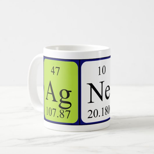 Agnese periodieke lijstnaam mok (Voorkant links)