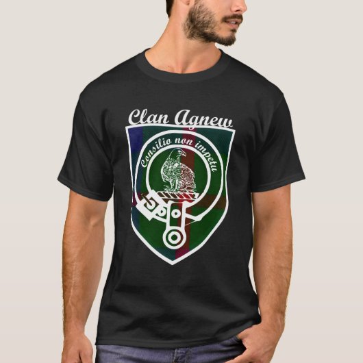 Agnew Achternaam Achternaam Schotse Clan Tartan Ba T-shirt (Voorkant)