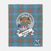 Agnew Ancient Clan Badge Schot Tartan Pset Fleece Deken (Voorkant)