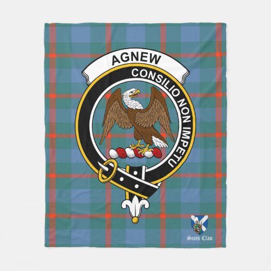 Agnew Ancient Clan Badge Tartan Pset Fleece Deken (Voorkant)