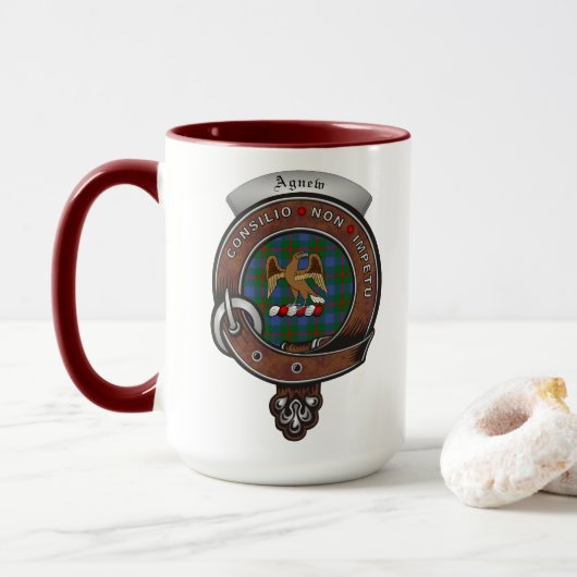 Agnew Clan Badge Combo 15oz Mok (Met donut)