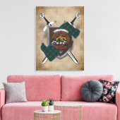 Agnew Clan Badge Crossed Swords Canvas Print (Insitu (Woonkamer))