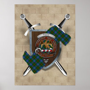 Agnew Clan Badge GeCrossed Swords Poster 18x24