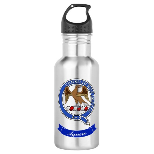 Agnew Clan Badge gepersonaliseerd Waterfles (Voorkant)