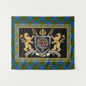 Agnew Clan Badge & Motto w/Lions Tapestry Wandkleed (Voorkant (horizontaal))
