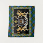 Agnew Clan Badge & Motto w/Lions Tapestry Wandkleed (Voorkant)