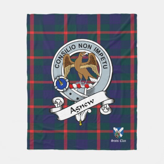 Agnew Clan Badge Scot Tartan Pset Fleece Deken (Voorkant)