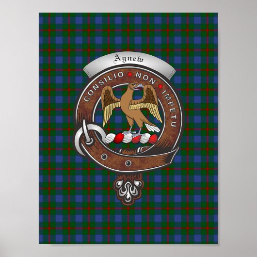Agnew Clan badge & Tartan 8.5x11 Poster (Voorkant)