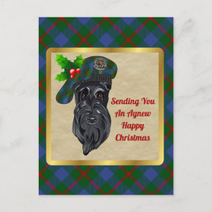 Agnew Clan Badge & Tartan Kerstmis Briefkaart