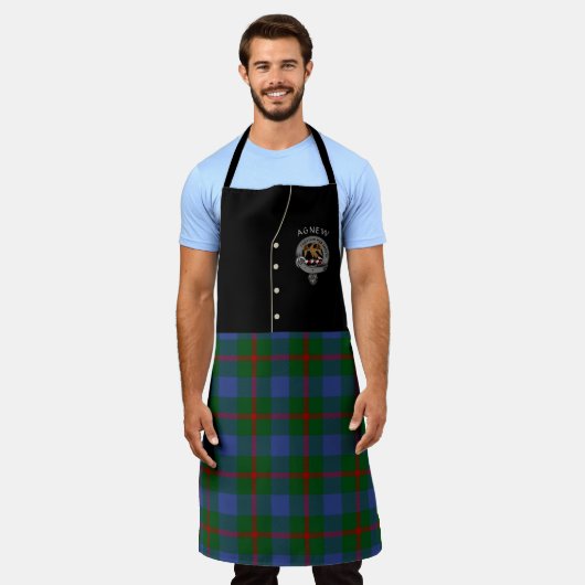 Agnew Clan Badge & Tartan Kilt Schort (Gedragen)