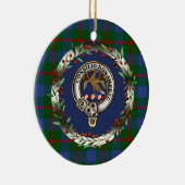 Agnew Clan Badge & Tartan Personalized Xmas Keramisch Ornament (Rechts)