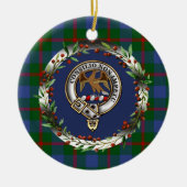 Agnew Clan Badge & Tartan Personalized Xmas Keramisch Ornament (Voorkant)