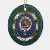 Agnew Clan Badge & Tartan Personalized Xmas Keramisch Ornament (Links)