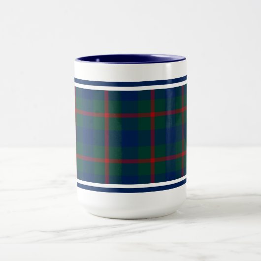 Agnew Clan Tartan Blue en Green Pset Mok (Midden)