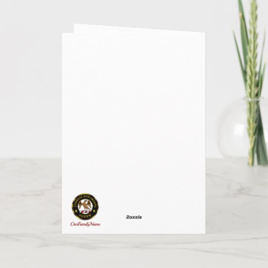 Agnew Crest & Tartan w/Robin Gepersonaliseerde Xma Kaart (Achterkant)