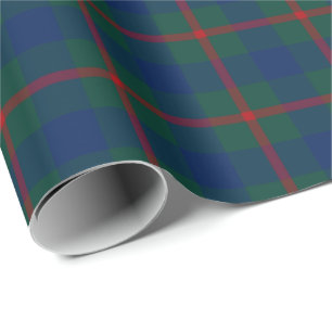 Agnew Family Tartan Groen en Blauw Plaid Cadeaupapier