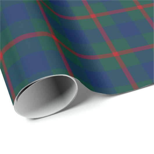 Agnew Family Tartan Groen en Blauw Plaid Cadeaupapier (Rol Hoek)