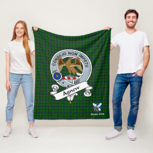 Agnew Hunting Clan Badge Scot Tartan Pset Fleece Deken